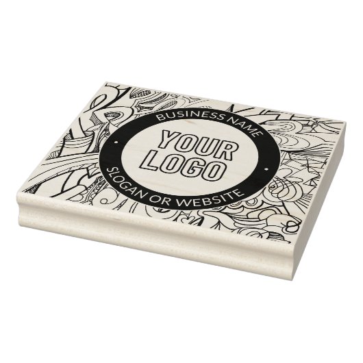 線のアートワークとモダンロゴ(編集可能文字付き) ラバースタンプ (スタンプ)