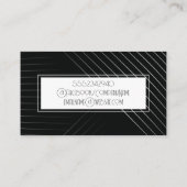線のエレガントパターン |クラシック白黒 名刺 (裏面)