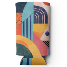 線のカラフルパターンを持つ垂直抽象芸術