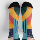 線のカラフルパターンを持つ垂直抽象芸術 ソックス (上部)