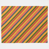 線のカラフルパターン フリースブランケット (正面(横))