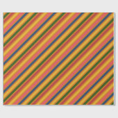 線のカラフルパターン ラッピングペーパー (フラット)