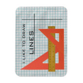 線の三角形、スケール、グラフ紙を描画する マグネット (縦)