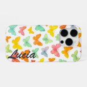 線の優雅さ：蝶シルエット iPhoneケース (裏面横)