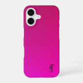 線の優雅さ:蝶シルエット iPhone 16ケース (裏面)