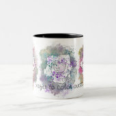 線の外側の色フラワーウォーター色マグカップ ツートーンマグカップ (中央)