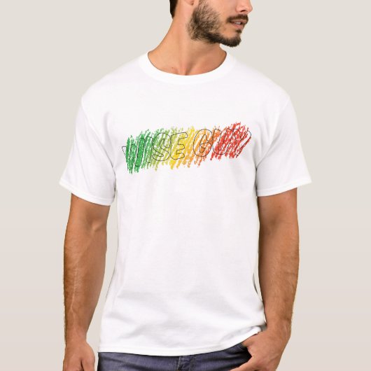 線の外側の色メンズベーシックTシャツ Tシャツ (正面)