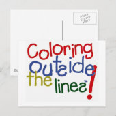 線の外側の色付け ポストカード (正面/裏面)