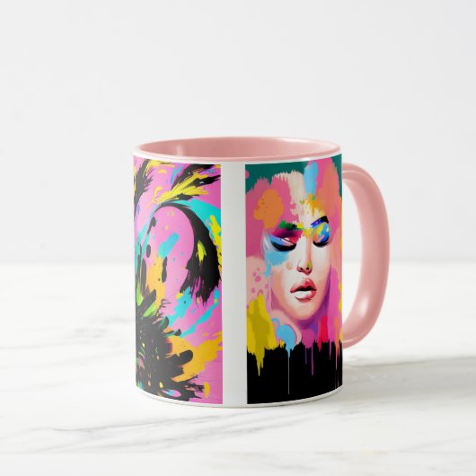 線の外側の色 マグカップ (正面右)