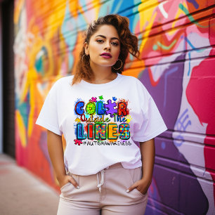 線の外側の色Tシャツ Tシャツ