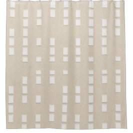 線の外観ジオメトリブロックパターン シャワーカーテン