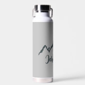 線の山描域のパーソナル化可能なモノグラム ウォーターボトル (正面)