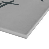 線の山描域のパーソナル化可能なモノグラム カッティングボード (角)