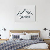 線の山描域のパーソナル化可能なモノグラム キャンバスプリント (インサイチュ (寝室))