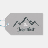 線の山描域のパーソナル化可能なモノグラム ギフトタグ (裏面横)