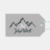 線の山描域のパーソナル化可能なモノグラム ギフトタグ (正面(横))