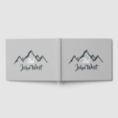 線の山描域のパーソナル化可能なモノグラム ゲストブック (全面)