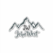 線の山描域のパーソナル化可能なモノグラム シール (正面)