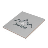 線の山描域のパーソナル化可能なモノグラム タイル (側面)