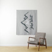 線の山描域のパーソナル化可能なモノグラム タペストリー (インサイチュ)