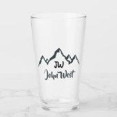 線の山描域のパーソナル化可能なモノグラム タンブラーグラス (正面)