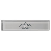 線の山描域のパーソナル化可能なモノグラム デスクネームプレート (正面)