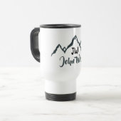 線の山描域のパーソナル化可能なモノグラム トラベルマグ (正面左)