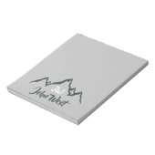 線の山描域のパーソナル化可能なモノグラム ノートパッド (回転)