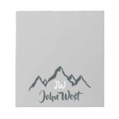 線の山描域のパーソナル化可能なモノグラム ノートパッド (正面)