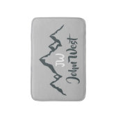 線の山描域のパーソナル化可能なモノグラム バスマット (正面縦)