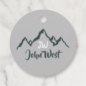 線の山描域のパーソナル化可能なモノグラム フェイバータグ (正面)