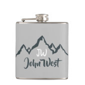 線の山描域のパーソナル化可能なモノグラム フラスク (正面)