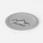 線の山描域のパーソナル化可能なモノグラム ペーパープレート (アングル)