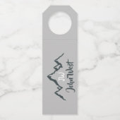 線の山描域のパーソナル化可能なモノグラム ボトルネックタグ (裏面)