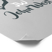 線の山描域のパーソナル化可能なモノグラム ポスター (角)