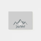 線の山描域のパーソナル化可能なモノグラム ポストイット (正面)