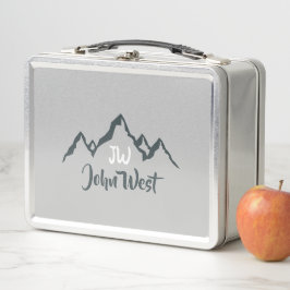 線の山描域のパーソナル化可能なモノグラム メタルランチボックス