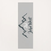 線の山描域のパーソナル化可能なモノグラム ヨガマット (正面)