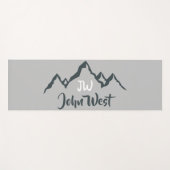 線の山描域のパーソナル化可能なモノグラム ヨガマット (正面(横))