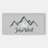 線の山描域のパーソナル化可能なモノグラム 横断幕 (横)