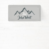 線の山描域のパーソナル化可能なモノグラム 横断幕 (インサイチュ)