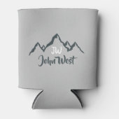 線の山描域のパーソナル化可能なモノグラム 缶クーラー (正面)