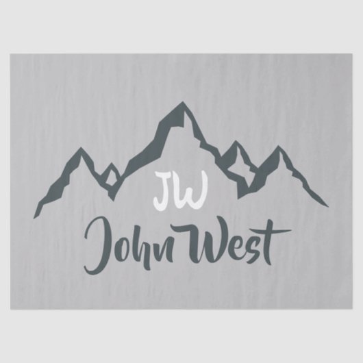 線の山描域のパーソナル化可能なモノグラム 薄葉紙 (正面)