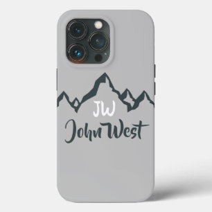 線の山描域のパーソナル化可能なモノグラム iPhone 13 PROケース