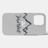 線の山描域のパーソナル化可能なモノグラム Case-Mate iPhoneケース (裏面 (横))