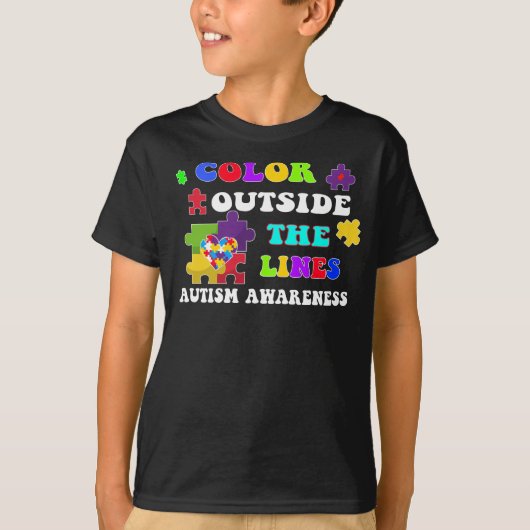 線の自閉症の意識の外の色 Tシャツ (正面)