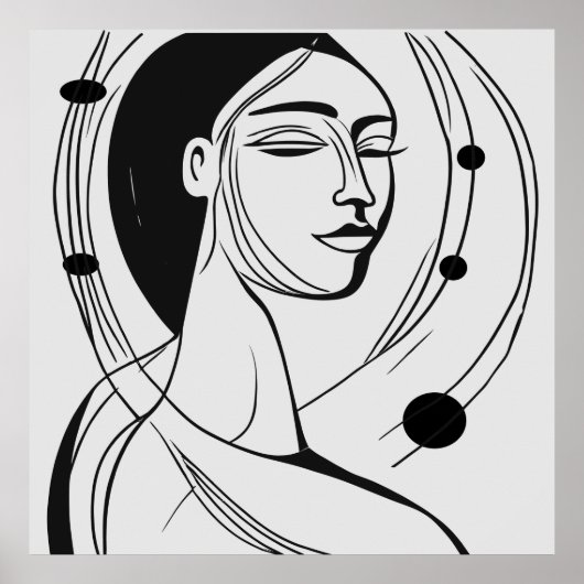 線の静穏:ミニマコンテンポラリーリズム ポスター (正面)