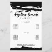 線はっきりした白黒価格リスト・フライヤー チラシ (正面)