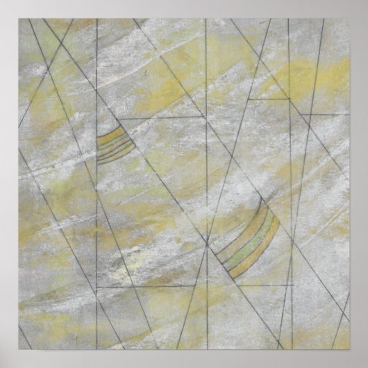 線よくはしゃぐ水色プリント ポスター (正面)