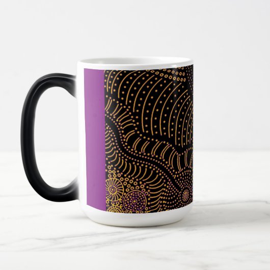 線を横切点々のあるる裂け目 – オリジナルのグラフィック モーフィングマグカップ (左)